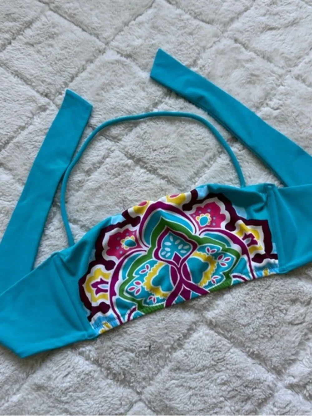 Victoria's Secret | Blue Tribal Boho Bikini Set | Top Size Small, Bottoms Medium